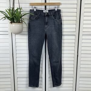 Reformation Jeans High and Skinny‎ Crop Avalon Black Wash Pants Organic Size 28